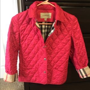 Authentic Pink Burberry Quilted Jacket